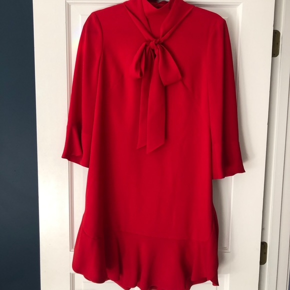 Karen Millen vibrant Red ruffle skirt dress - Picture 2 of 7